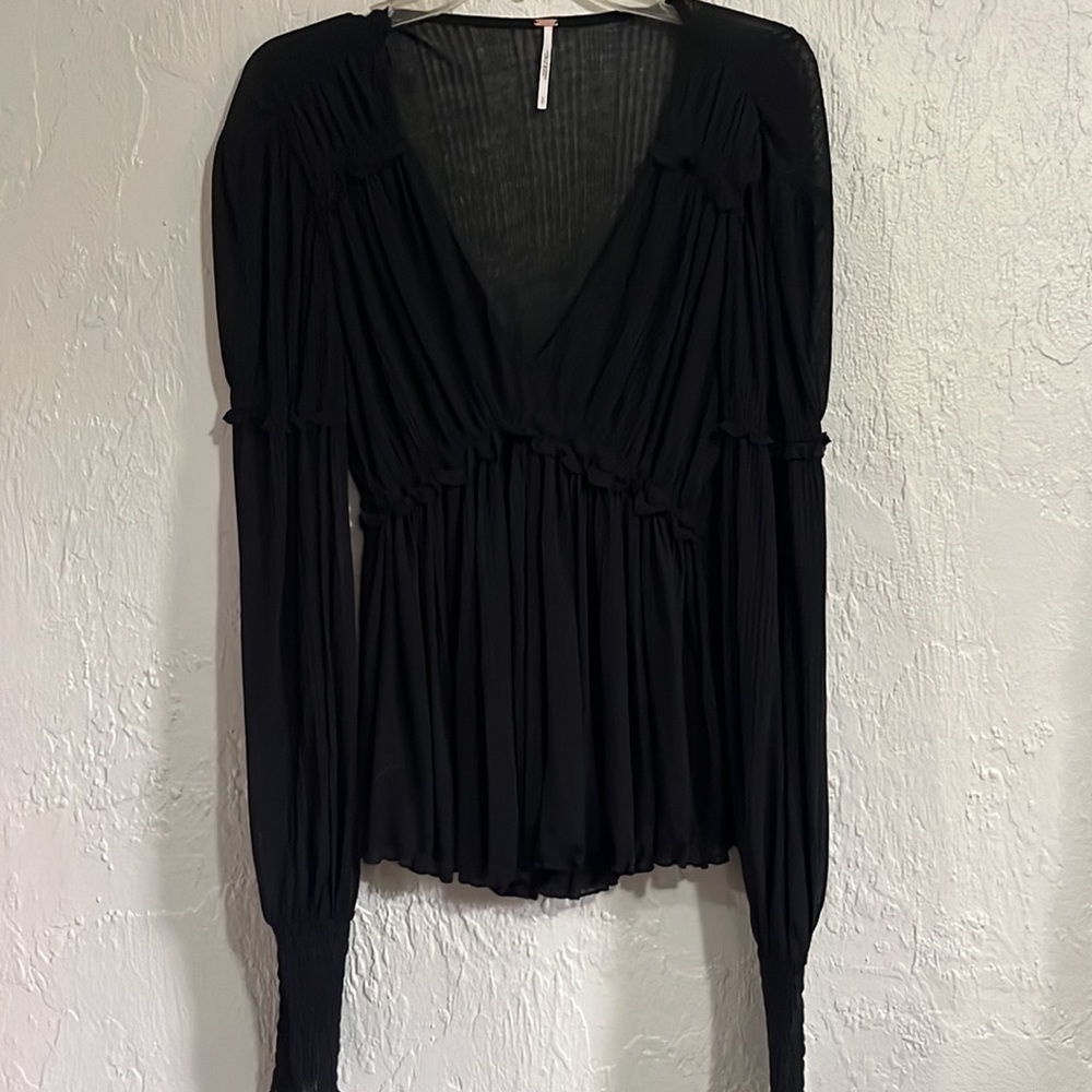 Free People Day Dreaming Balloon Sleeve Top Size S - Picture 5 of 11